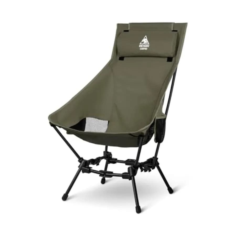 Sedia da campeggio Dragonhide oversize con cuscino, seduta comoda e allargata, pieghevole, portata 275 libbre