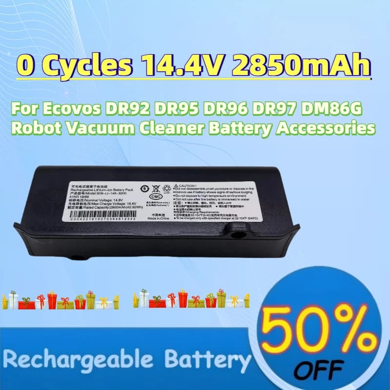 For Ecovos DR92 DR95 DR96 DR97 DM86G Robot Vacuum Cleaner Battery Accessories High-Quality 0 Cycles 14.4V 2850mAh Battery