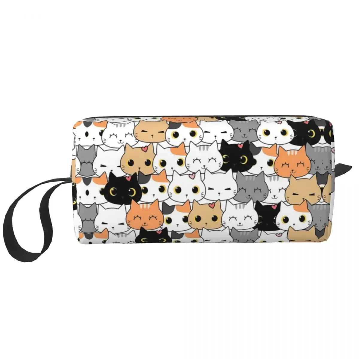 Borsa per il trucco colorata Doodle Cats Organizer per cosmetici Kit Dopp Borsa per cosmetici da toilette per donna Astuccio da viaggio per bellezza