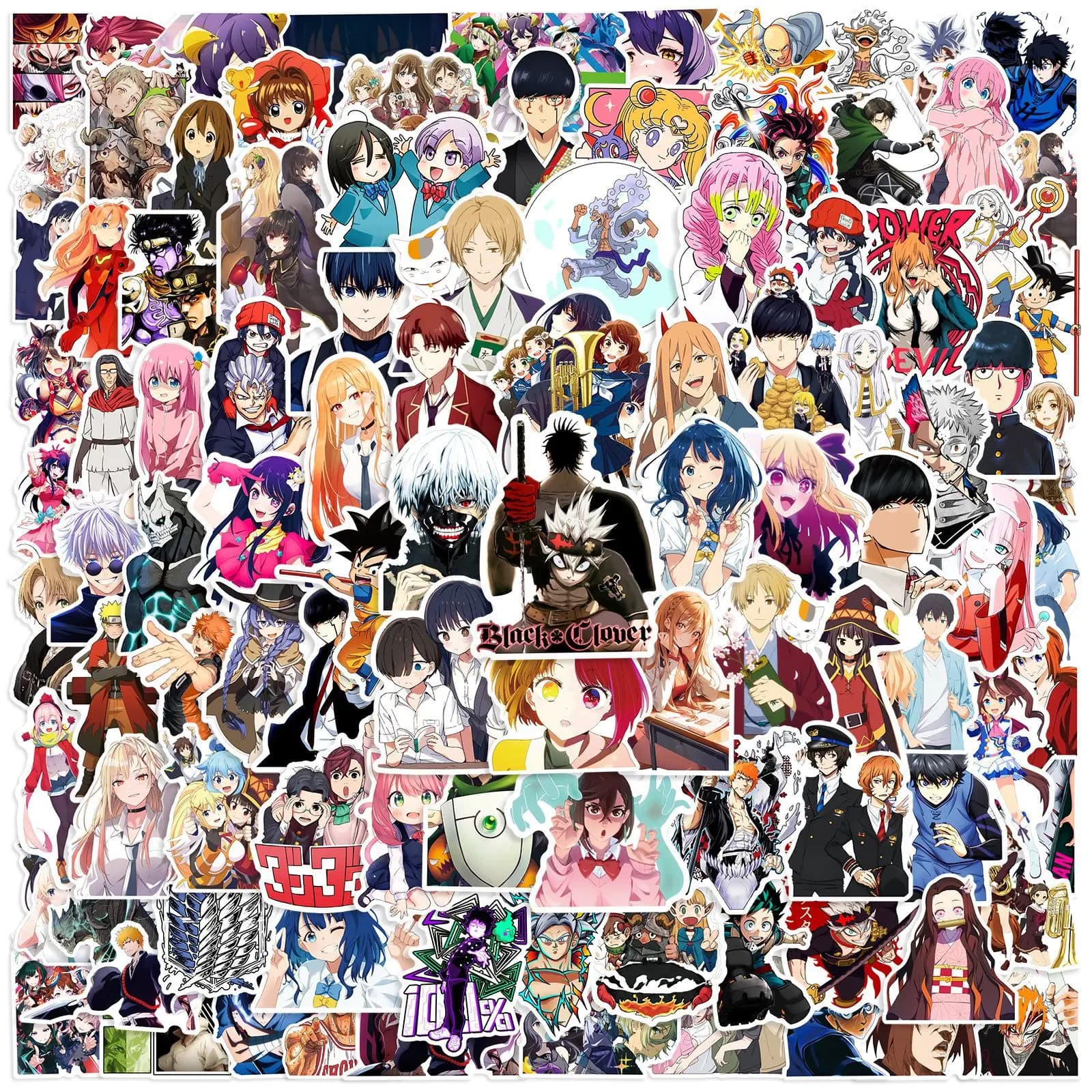 100 pezzi di cartoni animati giapponesi Manga adesivi graffiti misti notebook telefono bagagli auto adesivi per auto elettriche