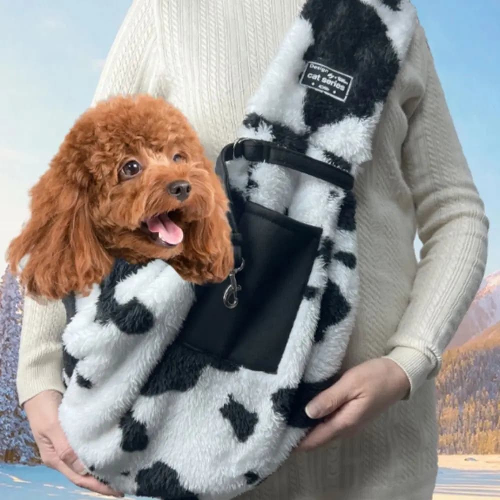 Borse da viaggio per gatti Borsa da trasporto per animali domestici Borsa da esterno per animali domestici con motivo mucca calda Borsa a tracolla per gatti comfort da campeggio