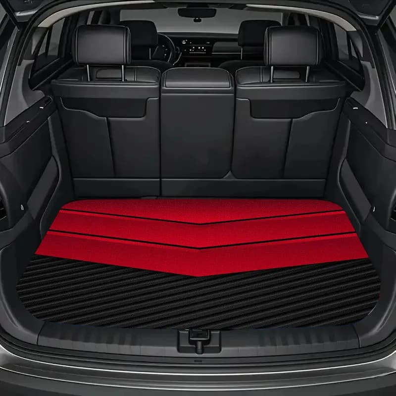 Tappetino per bagagliaio auto con stampa cool rosso e nero - Rivestimento per pavimento resistente, sicuro e pratico, adatto per viaggi quotidiani, sollevamento oggetti