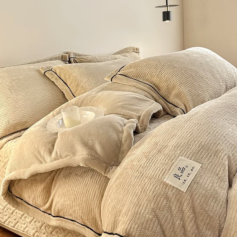 Set copripiumino in velluto di latte, copripiumino caldo e morbido in peluche, coperte addensate, biancheria da letto per la casa, inverno, 150x200 cm, 3 pezzi