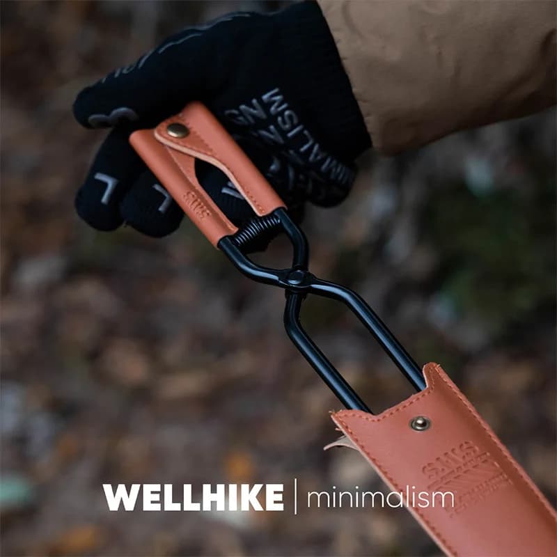 WELLHIKE SWS Clip antincendio Picnic BBQ Clip antincendio in carbonio antiscottatura addensata Pinze antincendio portatili leggere in acciaio al carbonio