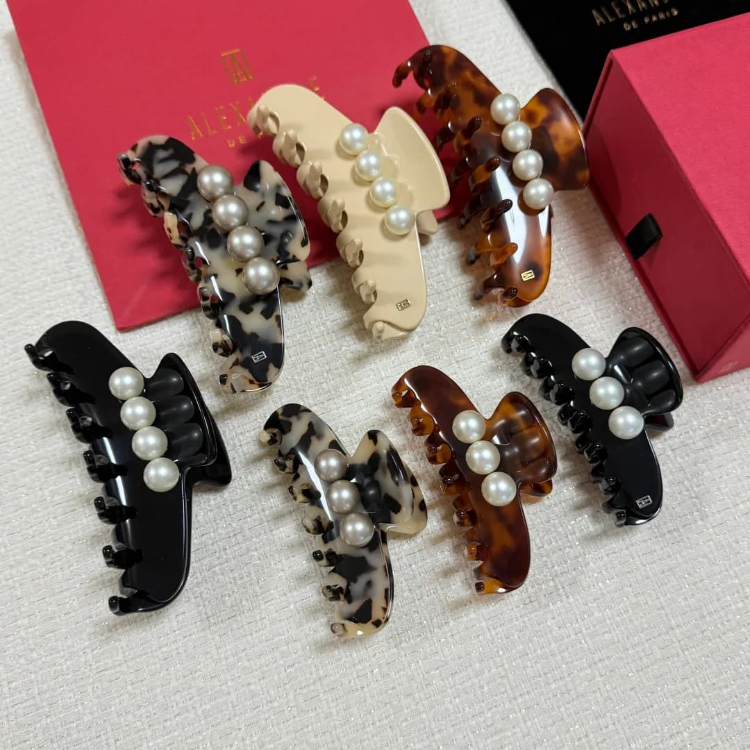 Fermaglio per capelli a forma di lettera B in acetato, clip ad arco per coda di cavallo alta, accessorio premium per capelli da ragazza, fermaglio a granchio