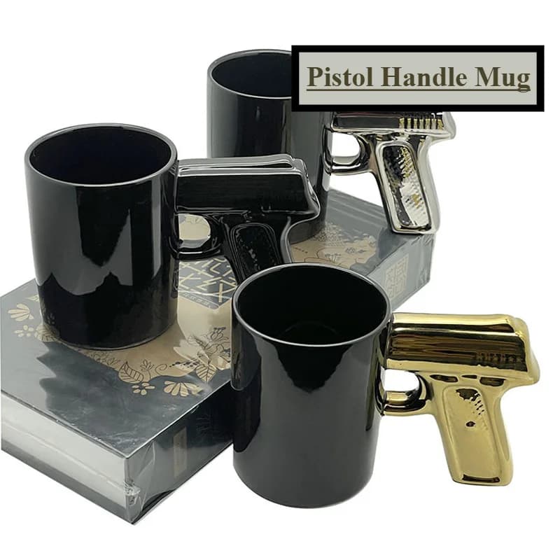 Tazza creativa da 320 ml Desert Eagle Cup Maniglia Tazza da caffè 3D Guscio sottile Manico in rilievo Pistola Tazze Tazze da caffè Novità Regali divertenti