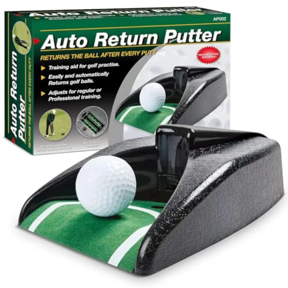 Macchina portatile per il ritorno automatico della pallina da golf per l'allenamento della tazza del putter da golf Dispositivo di pratica per interni ed esterni alimentato a batteria