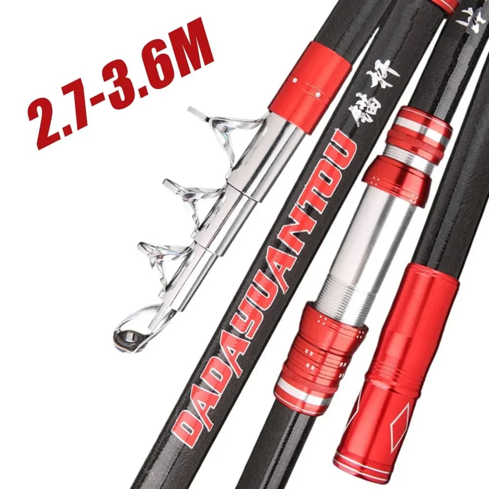 2.7M 3.0M 3.6M Canna da pesca da surf 30kg Telescopica portatile da viaggio Surf Canna da spinning in fibra di carbonio Pesca d'acqua salata e d'acqua dolce