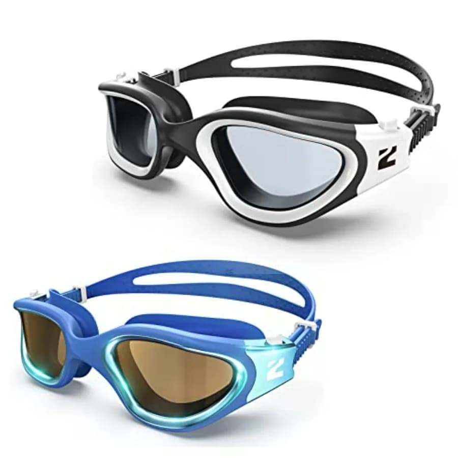 Swim goggles for adults and kids: ZIONOR G1SE + G1MINI ULTRA, silicone frame, matte black, anti-fog, UV protection, leak-proof
