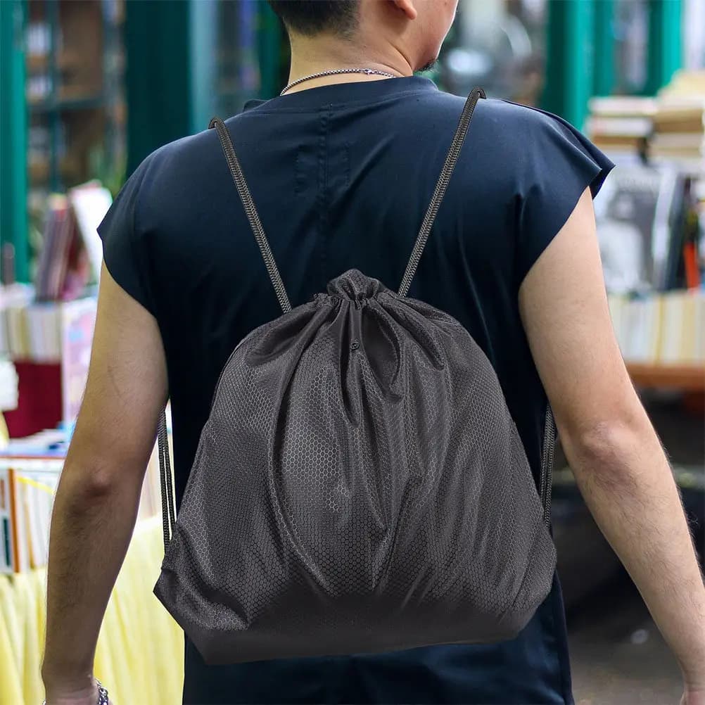 2Pcs Versatile Bag Waterproof Drawstring Closure Backpack Style for Motorcycle Bicycle Sports Storage Travel
