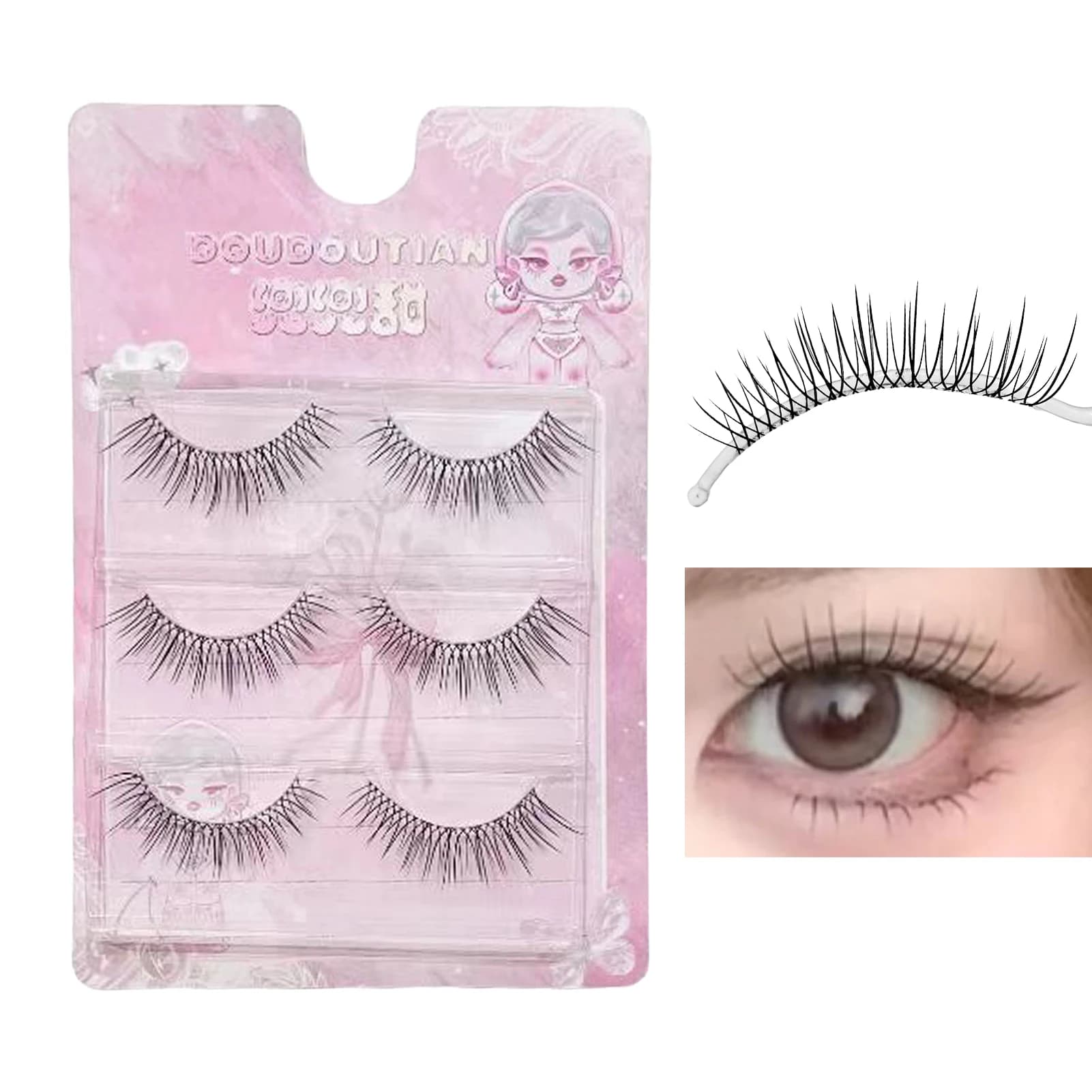 Fake Korean style full strip Strip Transparent Stripe Strips for segmented eyelashes Finte cosplay natural daily make-up make-up