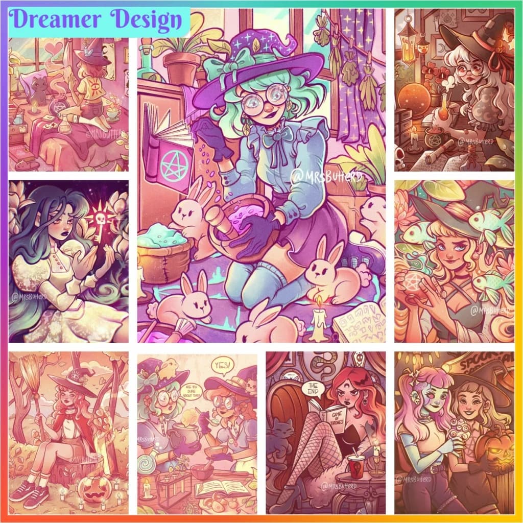 Magic Witch Girl Diamond Painting 5D fai da te Art mosaico ricamo bagno Decor punto croce nuovi arrivi regalo per adulti offerte grandi