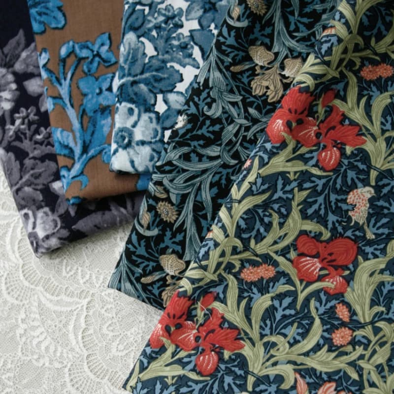 140x50cm Cotton Fabric for Dress, Vintage Vine Oil Painting, Maillard Flower, Dress Clothing, Sewing Accessories Tissus Cloth