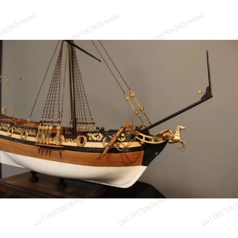 1/48 Ratio William Royal Yacht Wooden Model Kit Cherry Version DIY Assembly Boat Model for Hobby Collection Display