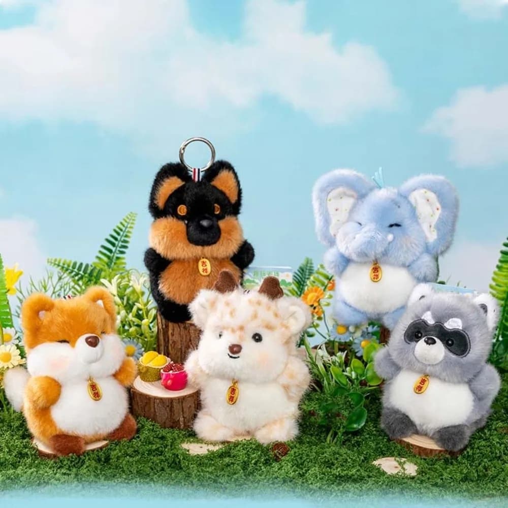Cute Cartoon Animal Key Ring Bee Polyester Cat Dog Pendant Giant Panda Donkey Monkey Key Chain Car Key