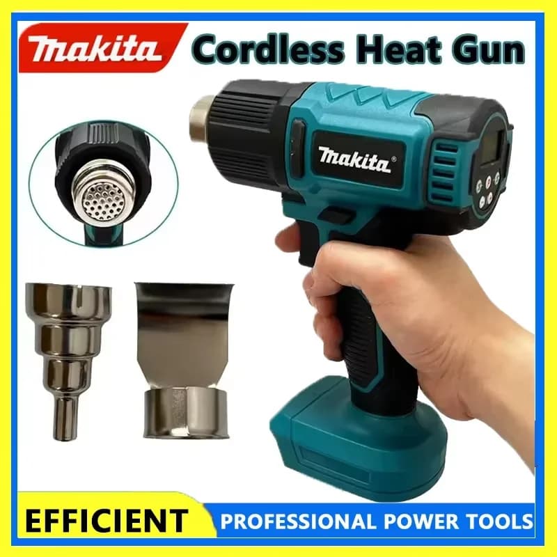 Makita Cordless Handheld Hot Air Gun Temperatures Adjustable with 3 Nozzles Electric Heat Gun for 18V 20V Battery Power Tool
