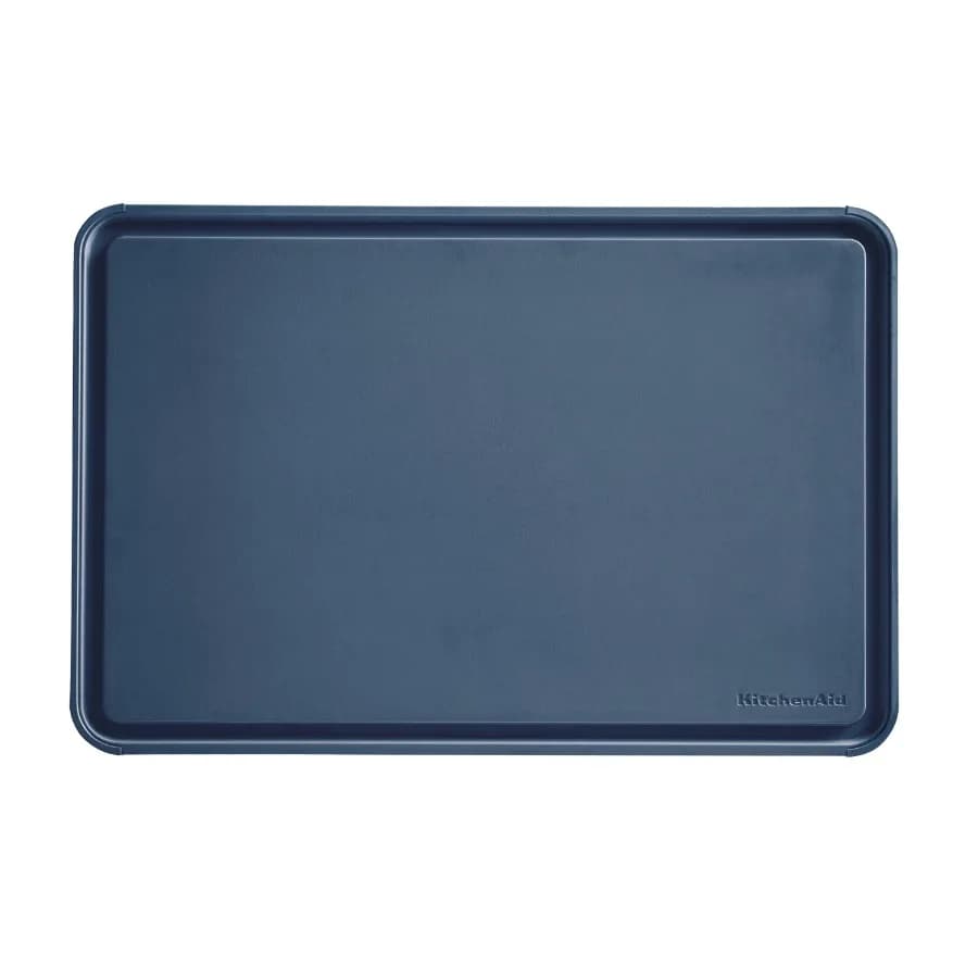 Classic Plastic Cutting Board with Trench Non-Slip Edges Dishwasher Safe 12x18 Ink Blue