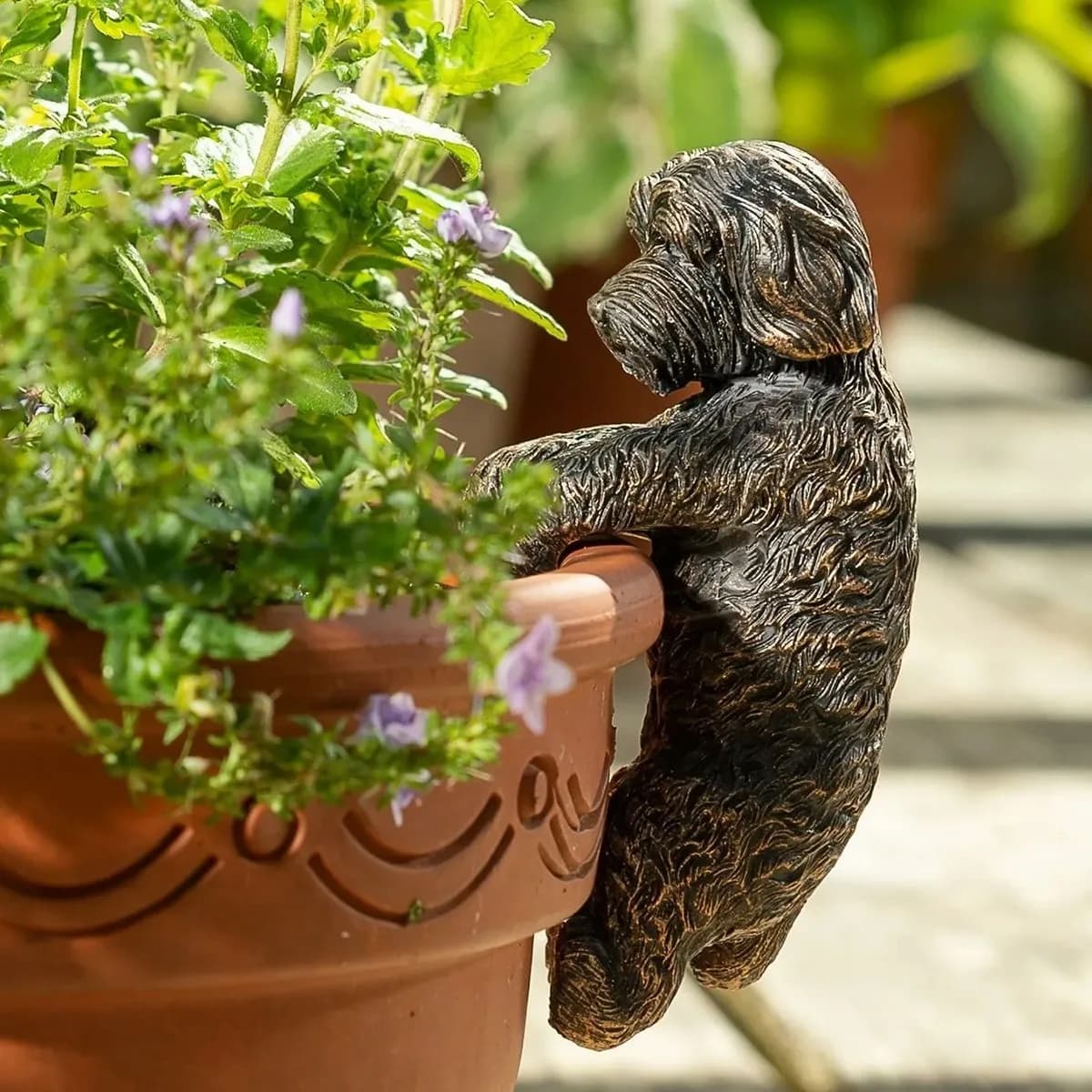 Dog Landscape Pot Plants Garden Pendant Resin Crafts for Outdoor Decoration of hanging statues for dogs