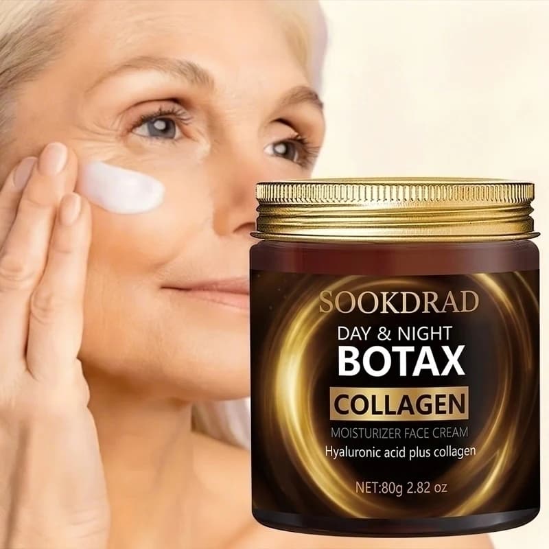 Crema Idratante Giorno e Notte al Collagene e Acido Ialuronico, 80g, per Uso Quotidiano, Leggera e Idratante