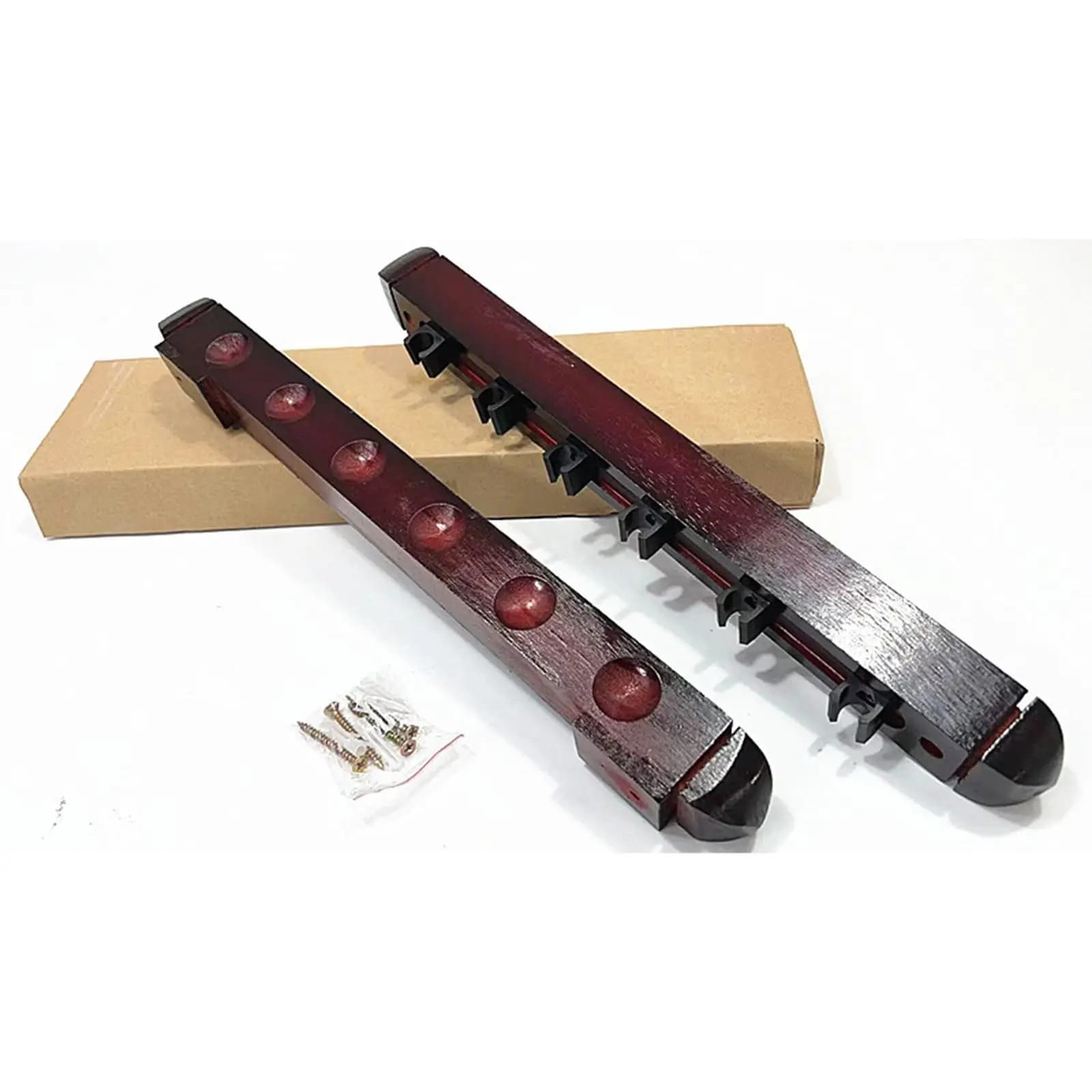 Portastecche da Biliardo a Parete per 6 Stecche, Supporto Solido con 6 Clip per Stecche