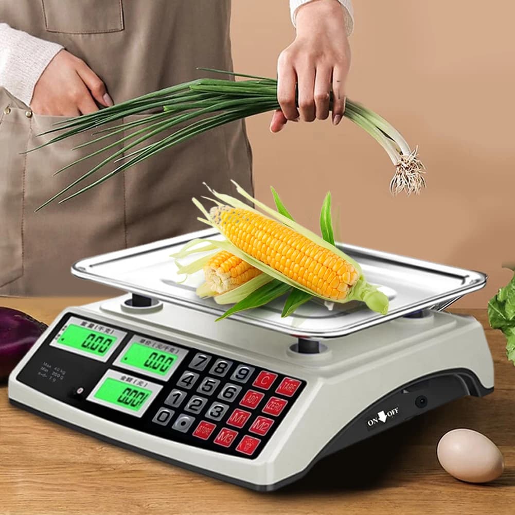Commercial Food Scale 30KG Large Digital Kitchen Scale with Stainless Steel Plate Weight Computing Scale for Farmers Market Meat