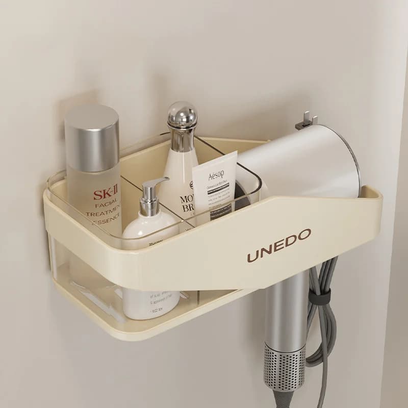Portaoggetti da bagno scaffale portaoggetti multifunzionale da parete per asciugacapelli da bagno scaffale portaoggetti da bagno Non perforato