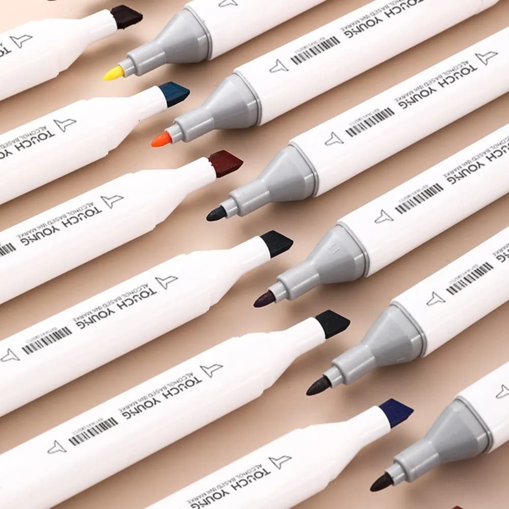 10 pezzi di materiale scolastico per ufficio, pennarelli ad alcool nero, barile quadrato bianco per disegnare scritte a mano e illustrazioni, regalo per studenti