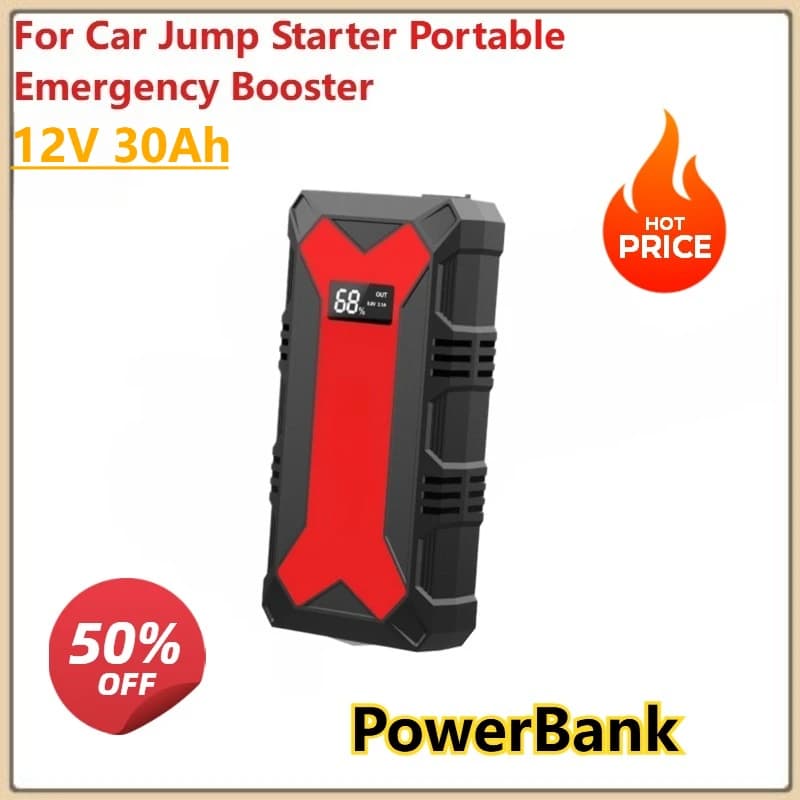 12V 30Ah per avviamento di emergenza per auto Booster di emergenza portatile Dispositivo di avviamento automatico 12V Batteria diesel a benzina PowerBank