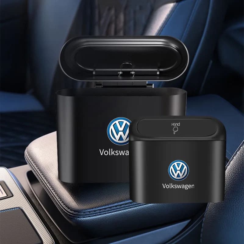 Pattumiera portatile per Auto Auto Logo articoli vari scatola di immagazzinaggio per VW GTI Polo Golf Passat Tiguan Arteon Touareg Taigo Caddy Jetta Beetle