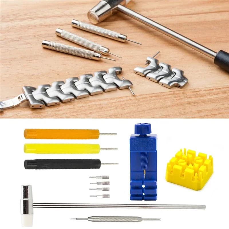 Watch Repair Tool Set Watch Link Band Slit Strap Bracelet Chain Pin Remover Adjuster Tool Kit for Professional Repair Tools Kits