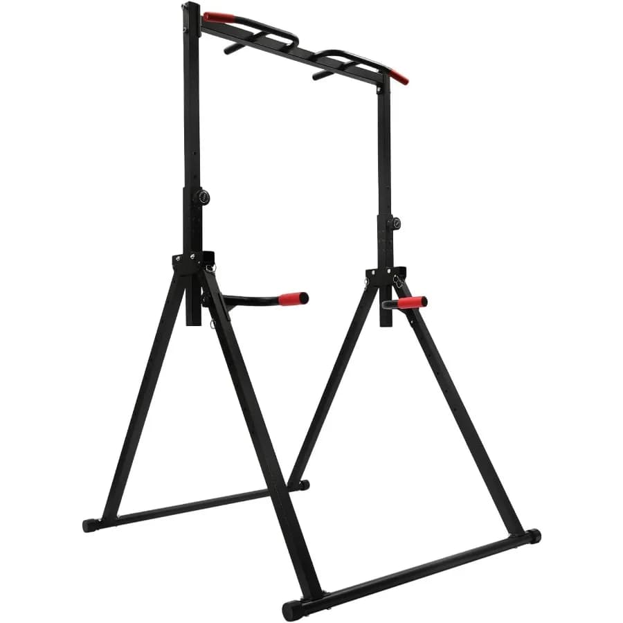 Pull Up Triangular Traction Station, Foldable Multifunction Tower with Adjustable Height, Dip Support and Training