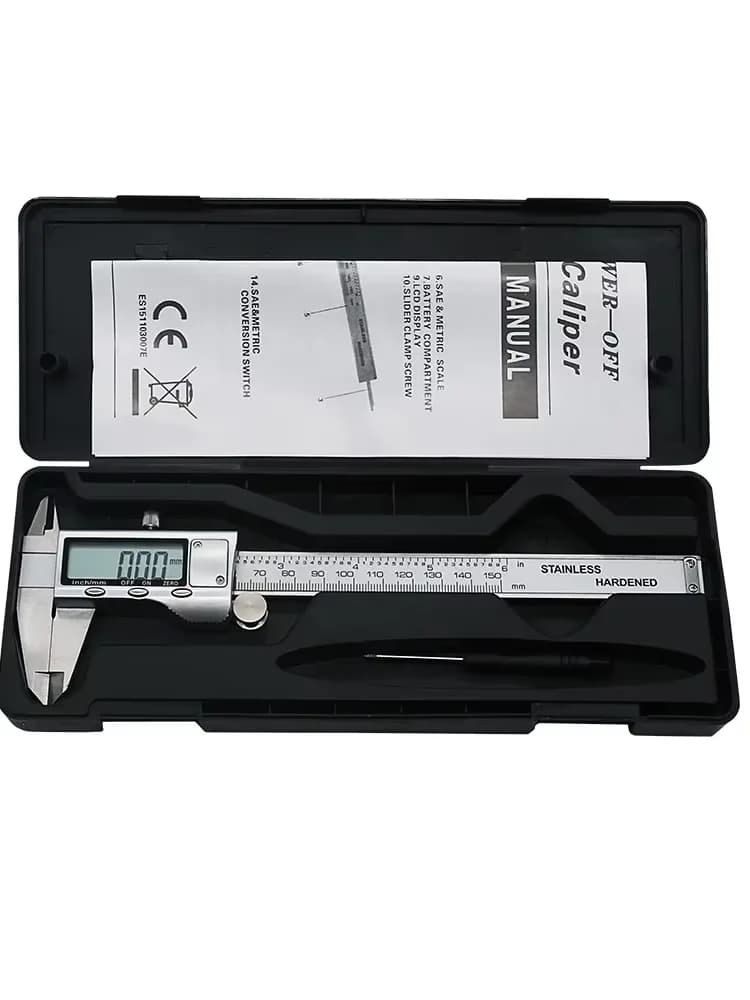 Depth rail for stainless steel micrometer measuring instrument with 6 inch 150 mm digital flow gauge