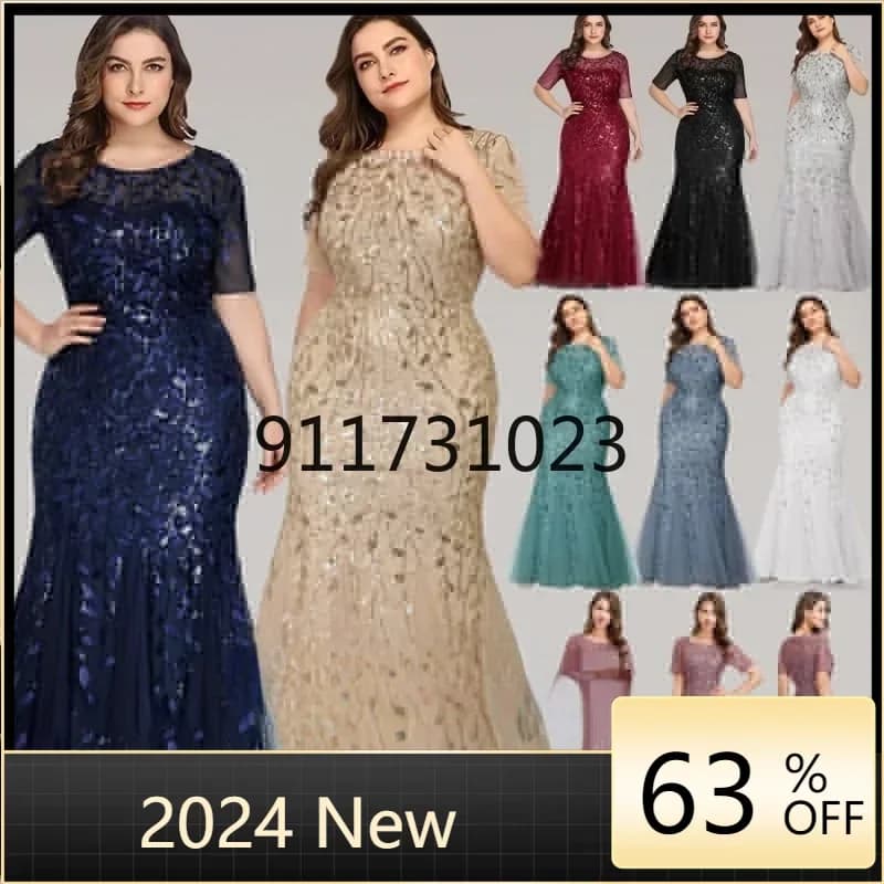 Abito mai carino personalizzato personalizzato con paillettes in rete a sirena, abito da sera sottile con motivo a foglie di perline, abito formale da donna elegante