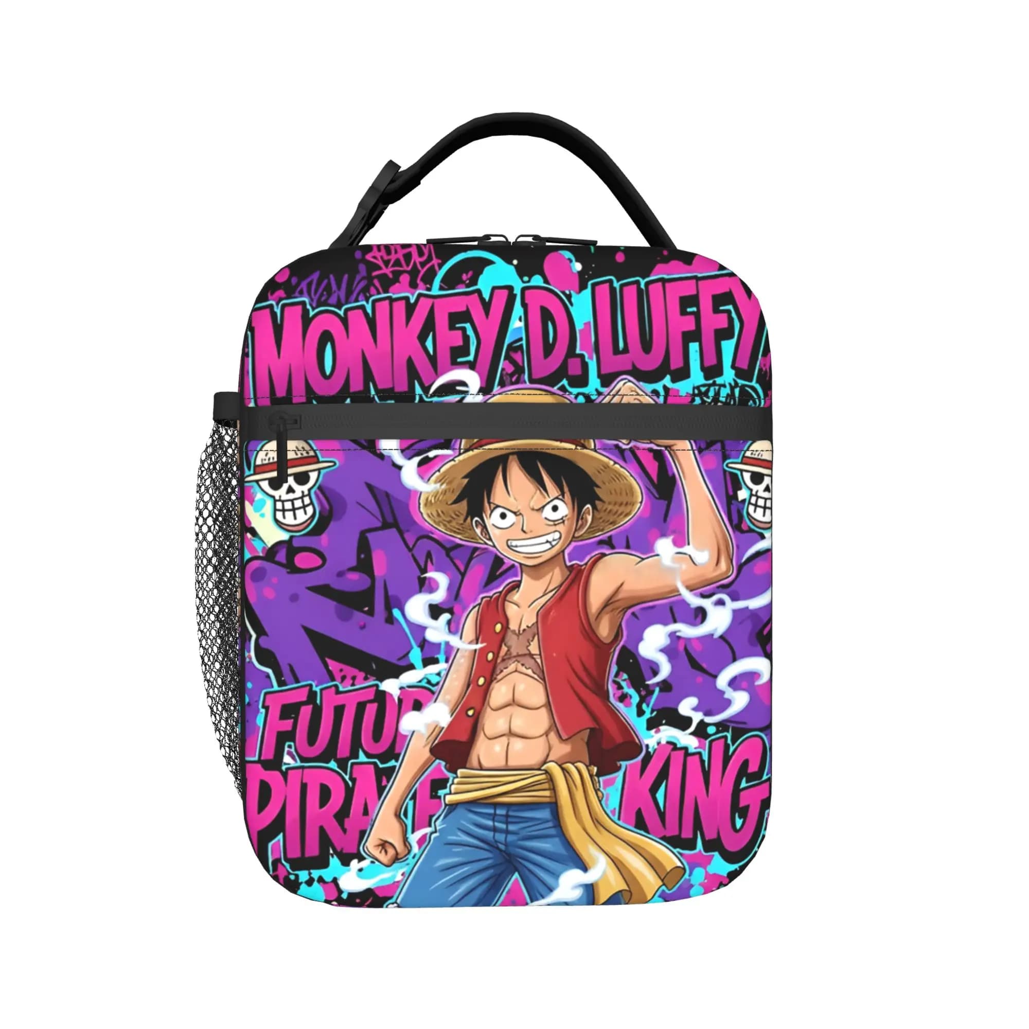 Custom One P-Pieces Luffys Insulated Lunch Bag for Camping Travel Anime Comic Leakproof Thermal Cooler Bento Box