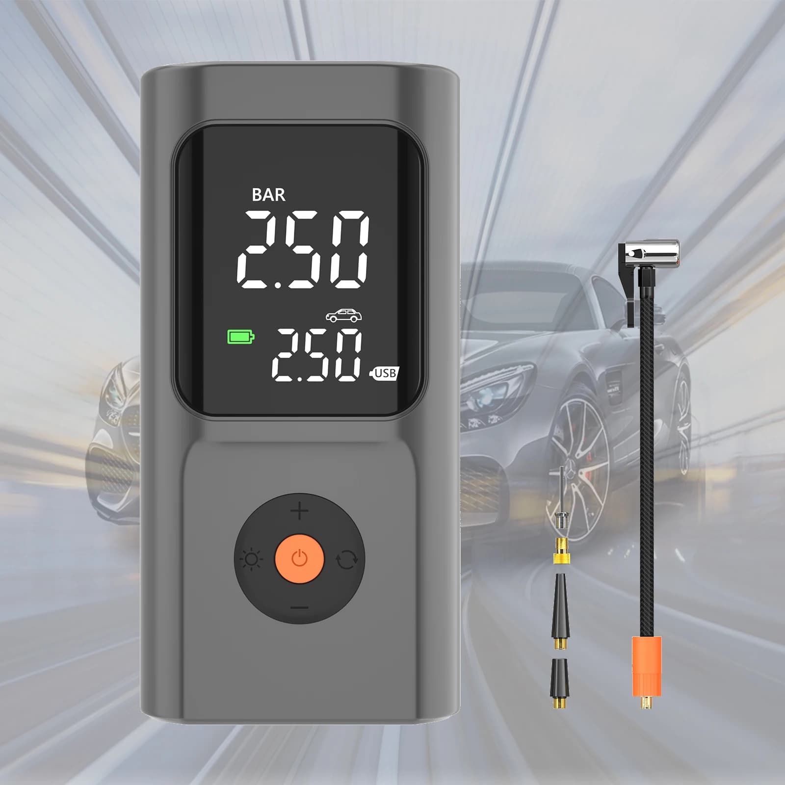 Compressore d'aria portatile per gonfiaggio pneumatici, pompa ad aria automatica da 150 PSI per pneumatici auto, pompa elettrica per pneumatici DC 12V