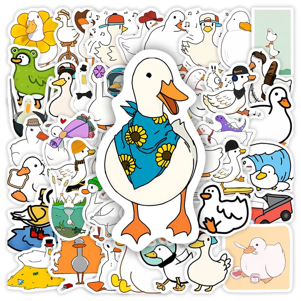 Adesivi d'oca dei cartoni animati Simpatici giocattoli per bambini fai da te Regalo Decalcomania impermeabile per laptop Telefono Scrapbook Bottiglie per bagagli Notebook decorativo