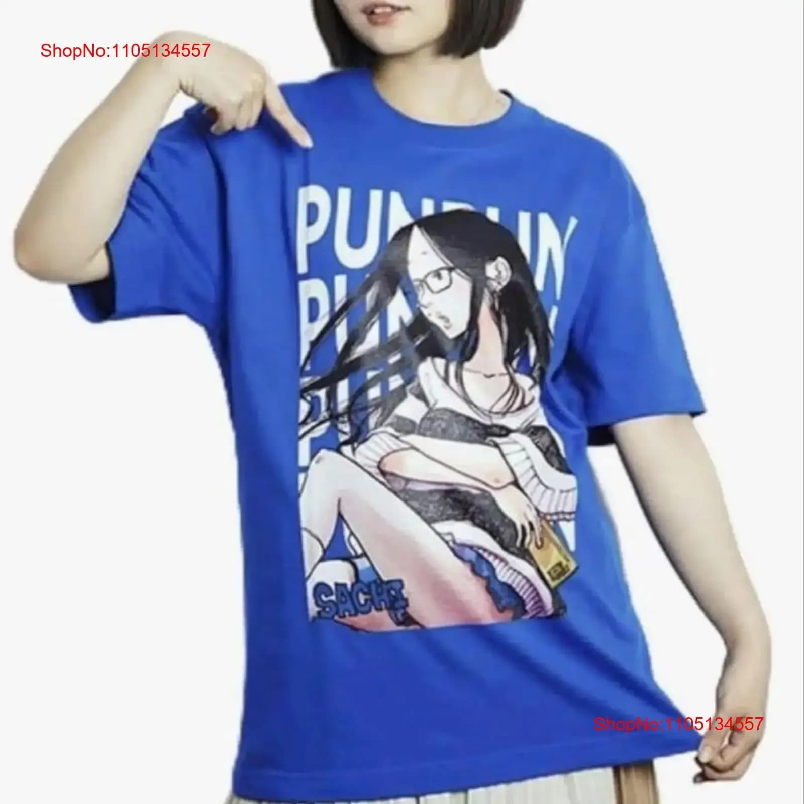 Maglietta Punpun di buona notte vintage lavata elegante casual leggermente morbida e traspirante streetwear Top per grafica da indossare tutti i giorni