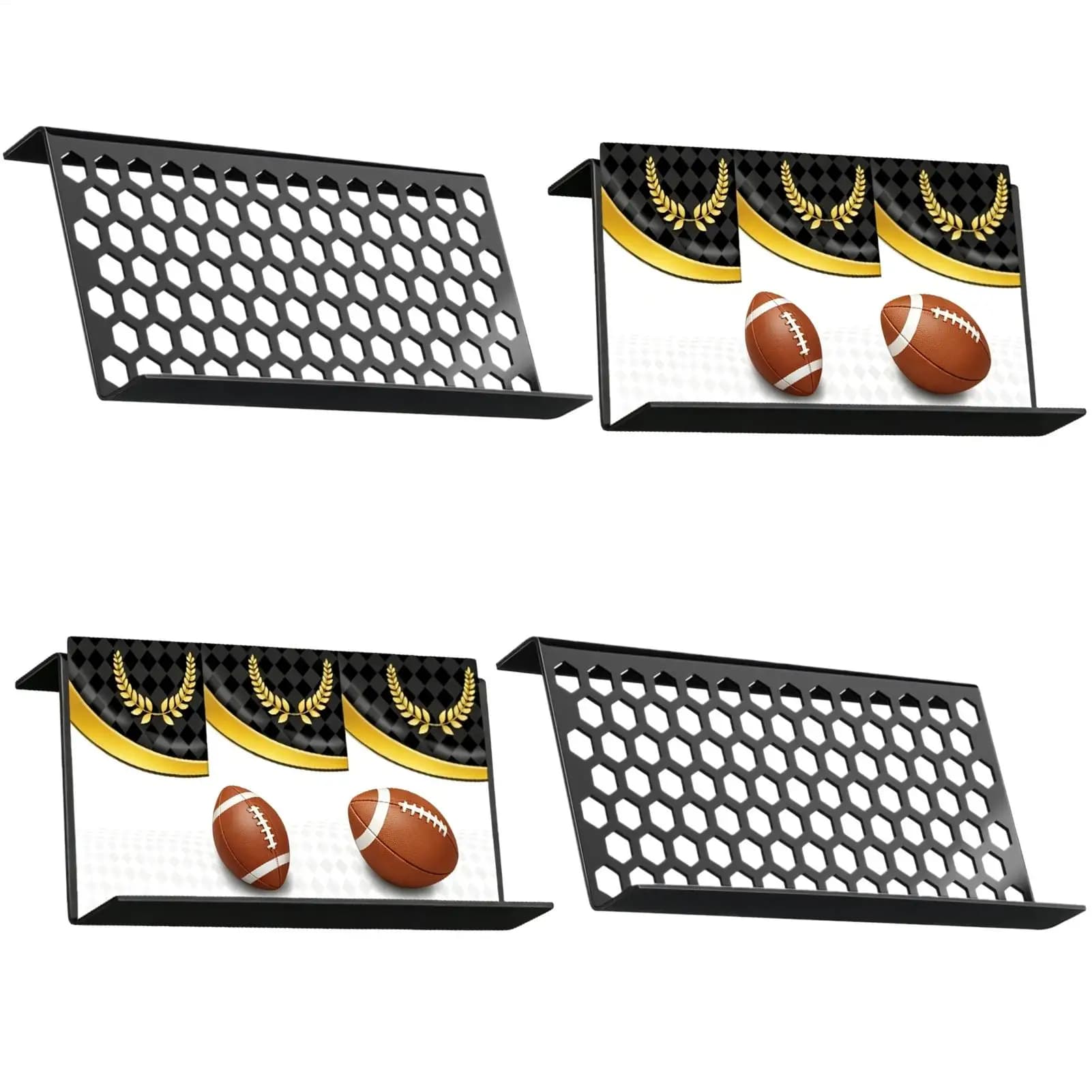 4 Pcs Trading Card Display Riser Acrylic Organizer Holder Honeycomb Stand Sports Board Game Shelf Top Exhibition Home Collector