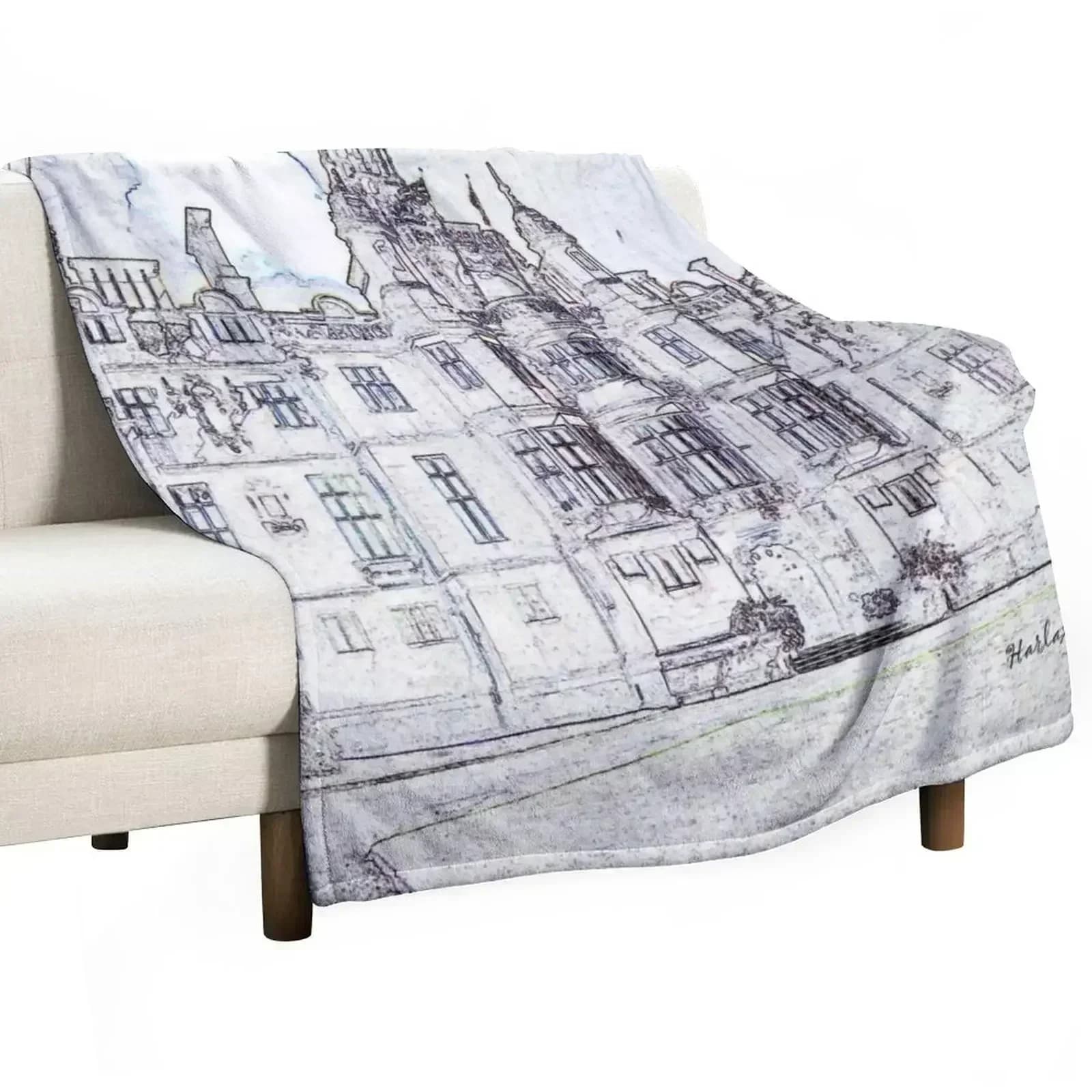 Harlaxton Manor Throw Blanket Sleeping Bag Picnic Multi-Purpose For Sofa Thin Luxury Brand Designers Blankets