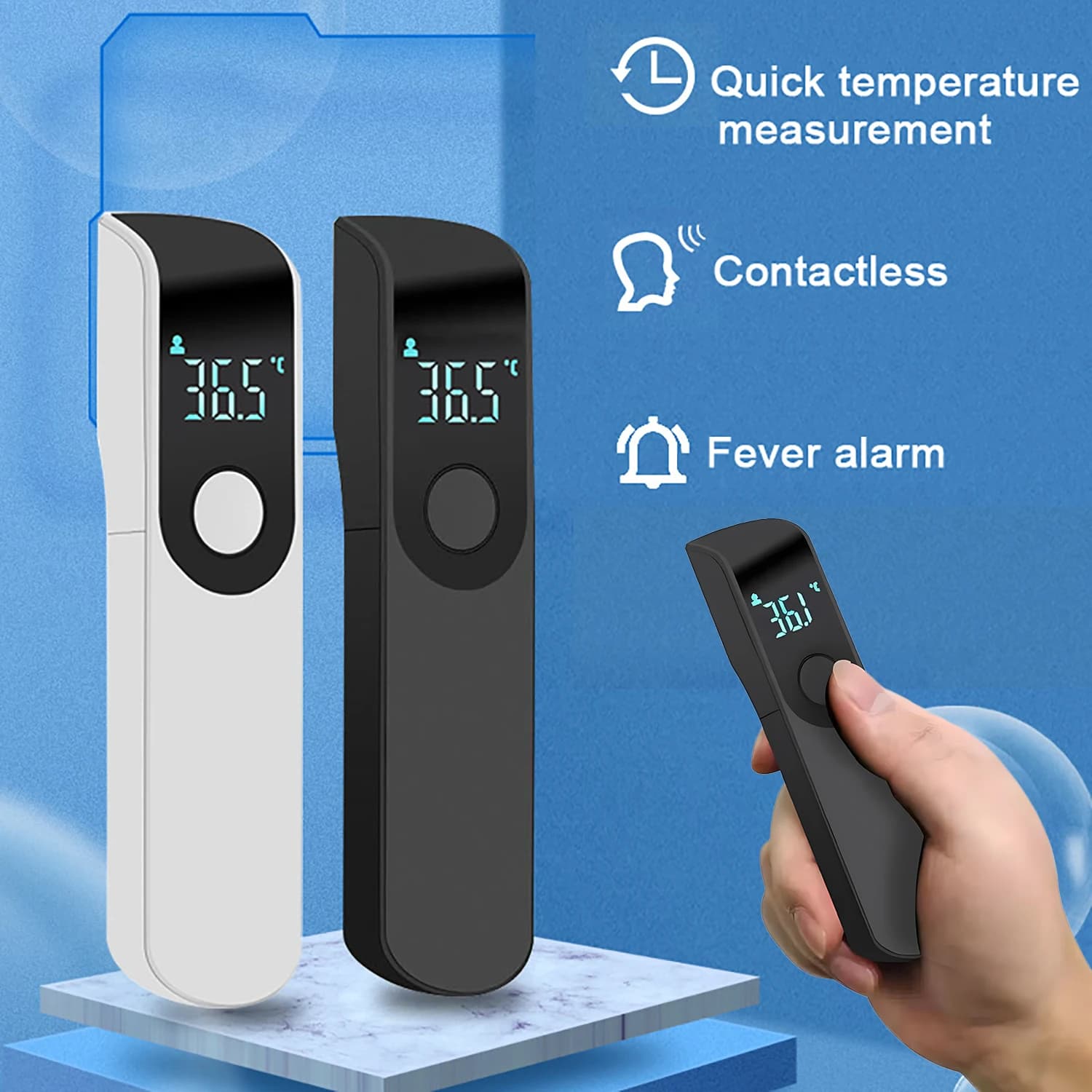 IR Thermometer Digital Mini for Earrings, Contactless Thermometer for Children and Adults, Body Temperature Measuring Instrument, 1 or 2 Pieces