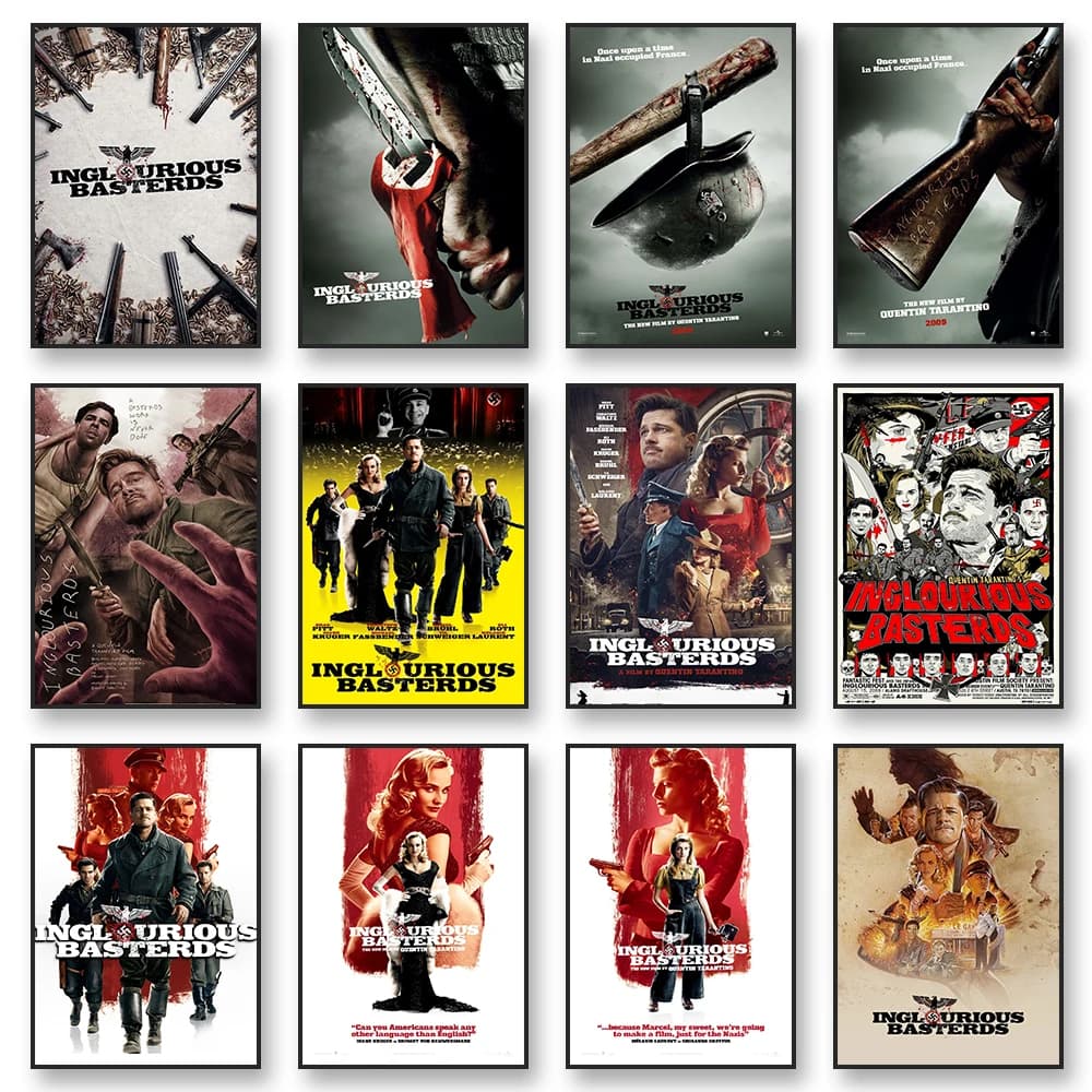 Inglourious Basterds 2009 Classic Movie Poster Canvas Wall Art Print Film Decorative Painting for Home Living Room Decor Gift