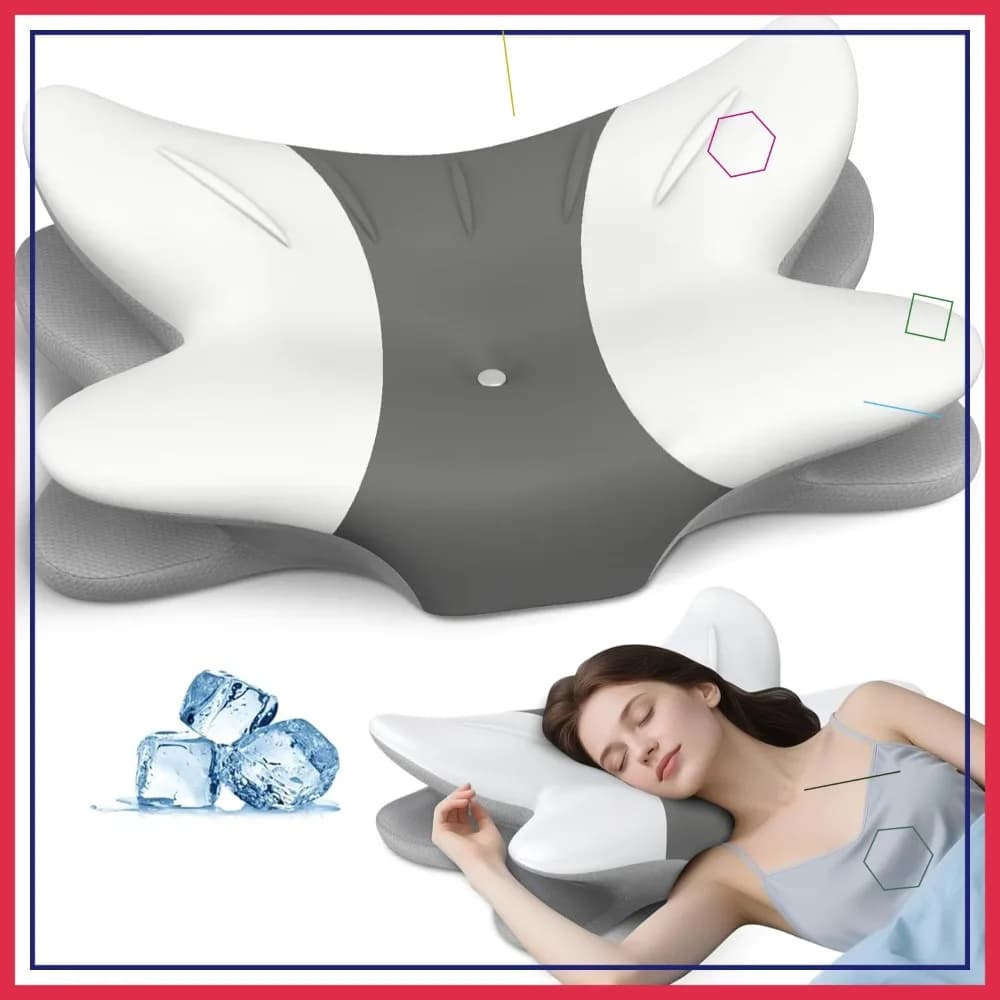 Cuscino Cervicale per Alleviare il Dolore - Ergonomico in Memory Foam, Supporto Ortopedico Rinfrescante per Chi Dorme sulla Schiena e sul Fianco