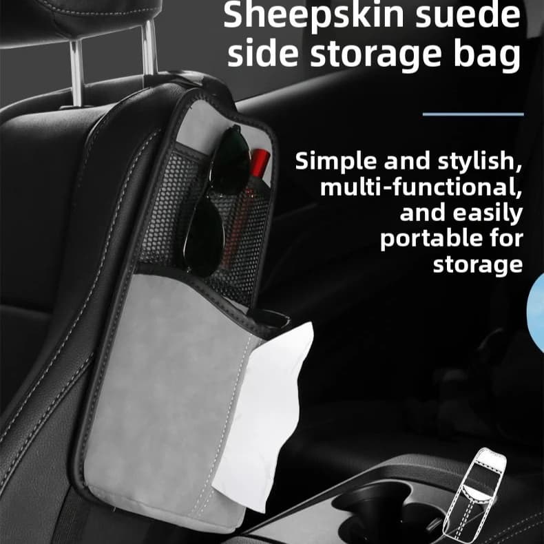 Organizer per seggiolino auto Borsa portaoggetti in flanella appesa Accessori auto multifunzionali