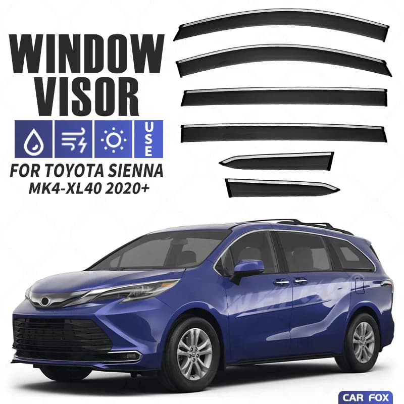 4 Pezzi per Toyota Sienna 2011-2020, Visiere Parasole per Finestrini Auto, Protezione da Pioggia e Sole, Accessori Auto