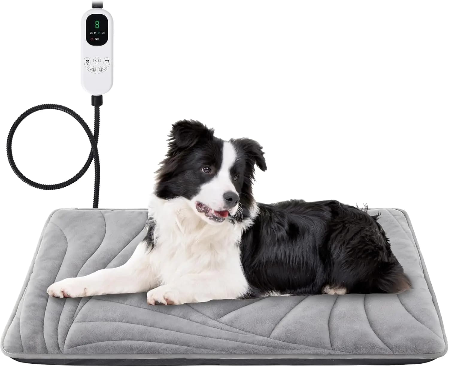 Tappetino riscaldante lavabile per cani di taglia grande, temperatura regolabile con timer, cavo resistente alla masticazione, tappetino impermeabile per animali domestici