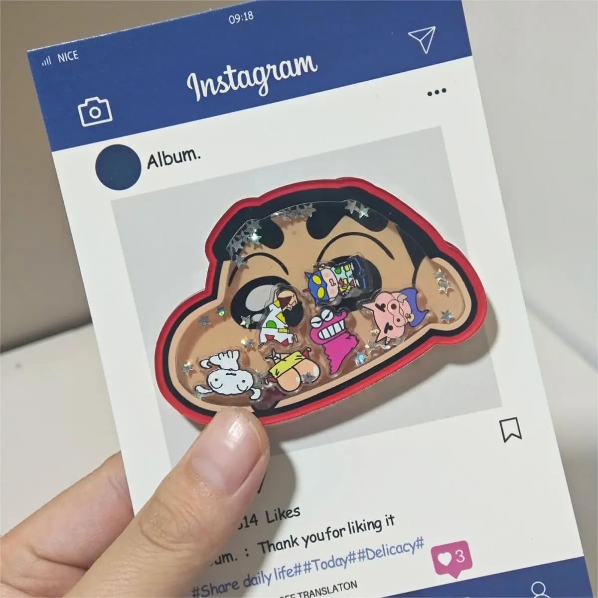 Crayon Shin-chan Portable Airbag Pop Socket Fidget Shake Phone Grip Tok Telescopic Bracket Mobile Decor Gifts for Anime Fan