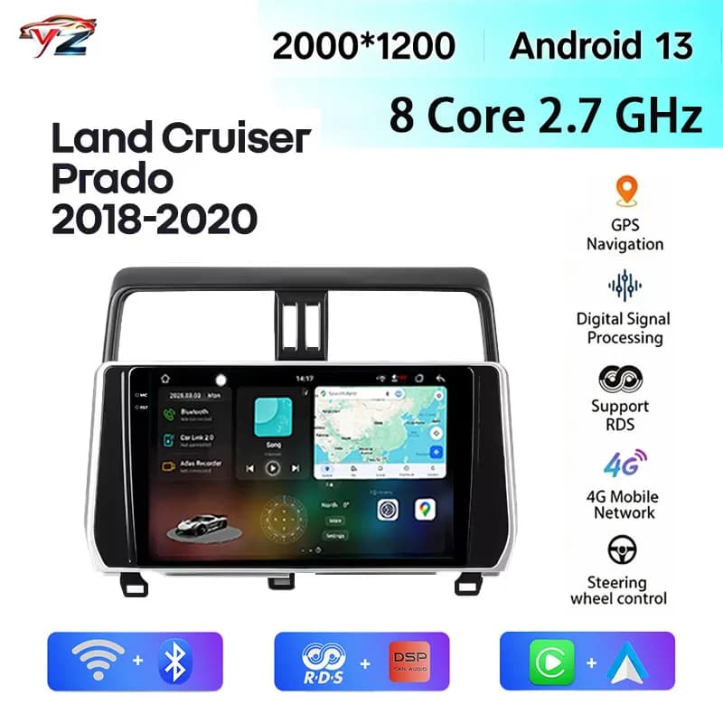 FYT7870 For Toyota Land Cruiser Prado 150 2018-2020 CarPlay Android Auto 2DIN Car headunit Autoradio Car Radio Multimedia Stereo