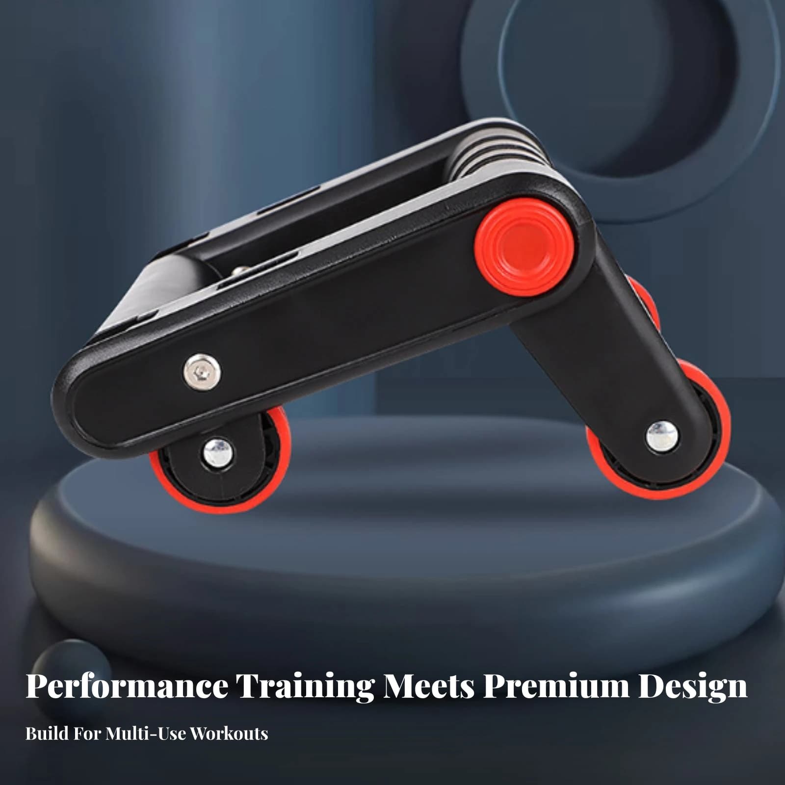 Ab Roller with Tripod Structure Anti-Slip Abdominal Wheel Support Frame Ab Roller Wheel Floor-Friendly Fitness Equipment