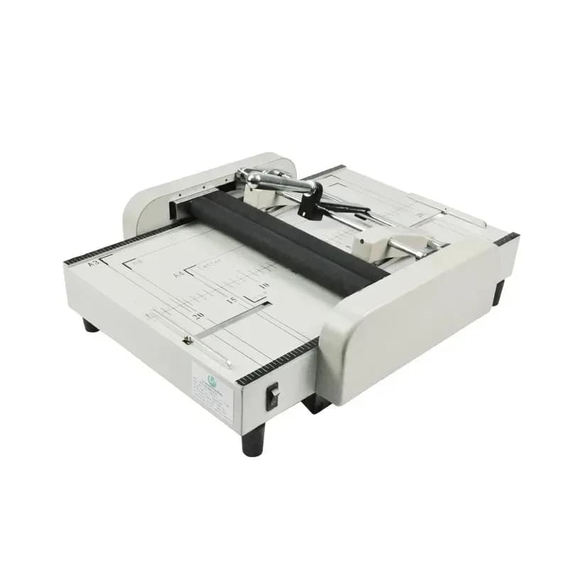 【Nuovo】Macchina per Rilegatura e Piegatura Manuale Formato A3, Piegatrice per Opuscoli e Brochure, 220V