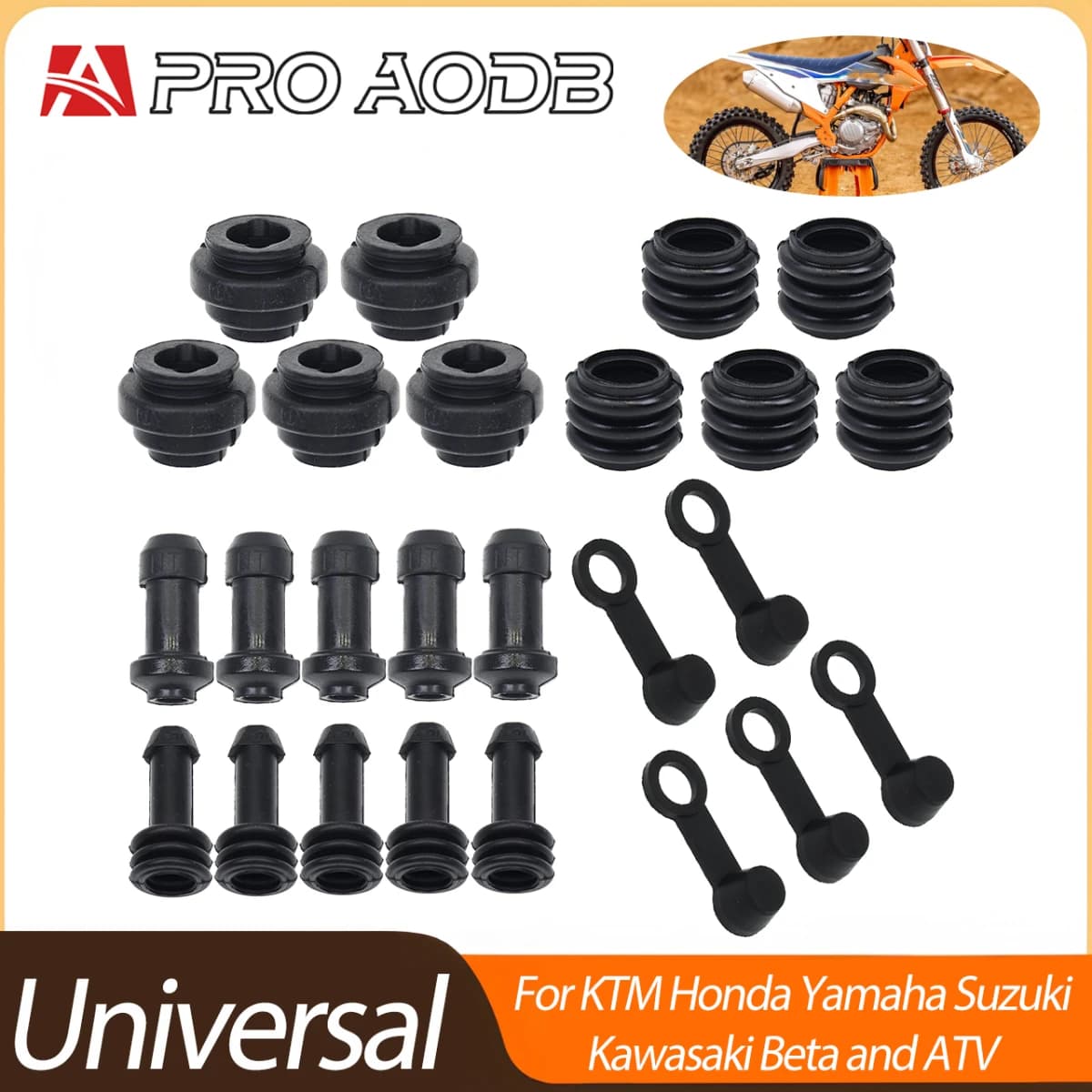 5/10 sets Brake Upper Lower Pump Caliper Shock Absorber Sleeve Dust Cover Rubber Disc Waterproof Cap for Motorcycle Scooter Bike